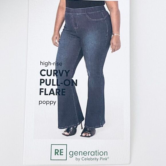 NWT Re generation by Celebrity Pink 3X Poppy Stretch Curvy Pull-On Flare Jeans - Picture 9 of 12